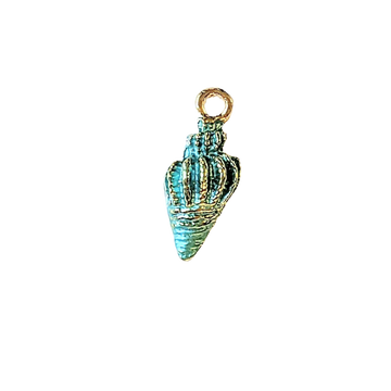 Blue Enamel Conch Seashell Charm