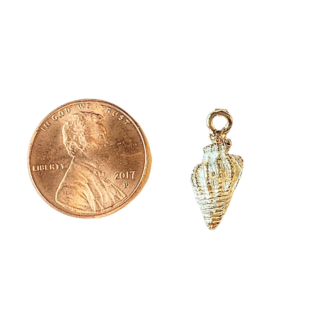 Champagne Enamel Conch Seashell Charm