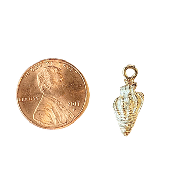 Champagne Enamel Conch Seashell Charm