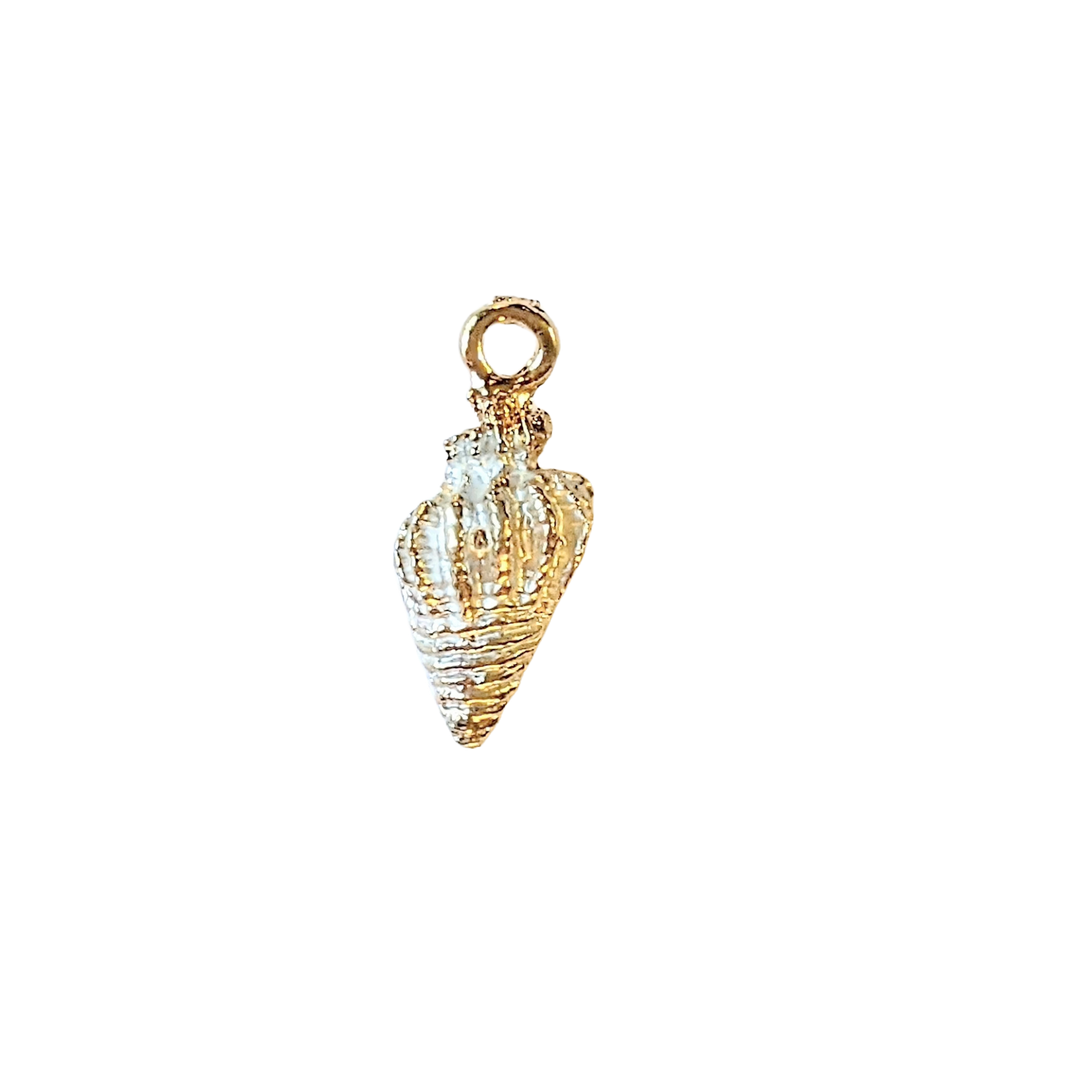 Champagne Enamel Conch Seashell Charm