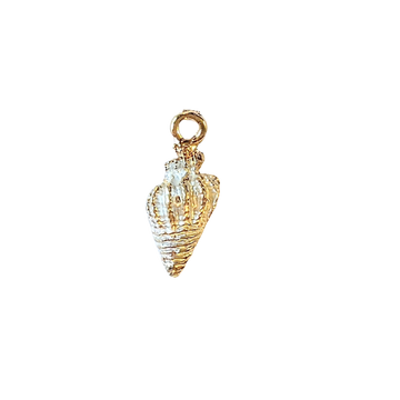 Champagne Enamel Conch Seashell Charm