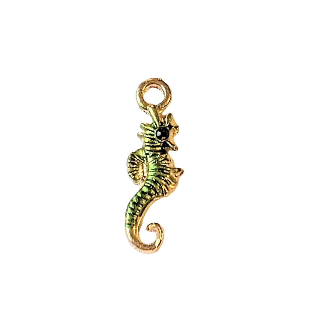 Green Enamel Seahorse Charm