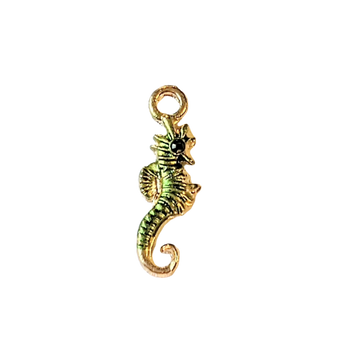 Green Enamel Seahorse Charm
