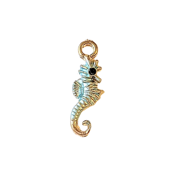 Blue Enamel Seahorse Charm