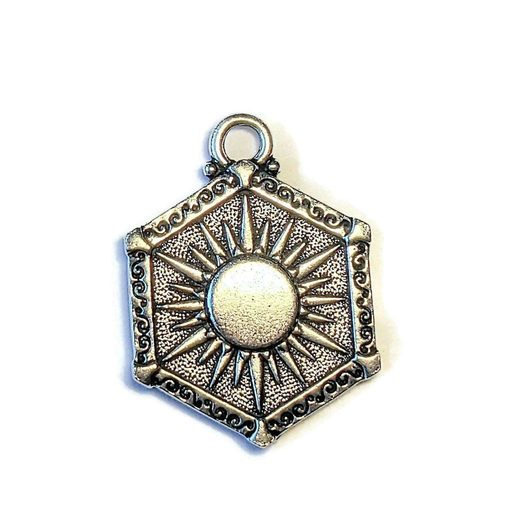 Antique Silver TierraCast® Sun & Moon Reversible Charm Pendant