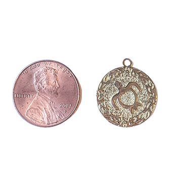 Gold Sea Turtle Medallion Pendant