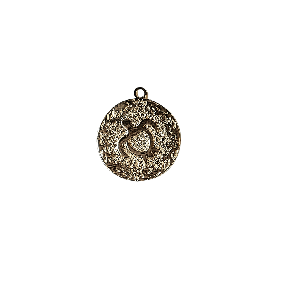 Gold Sea Turtle Medallion Pendant