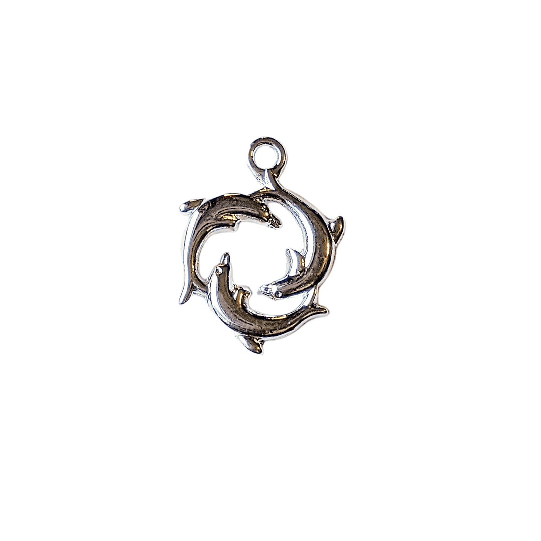 Silver Dolphin Trio Charm