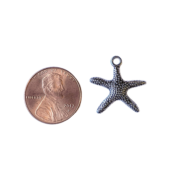 Antique Silver Starfish Charm Pendant