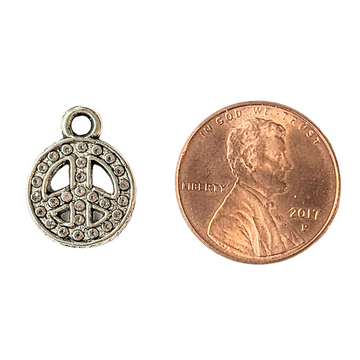 Silver Peace Sign Charm II