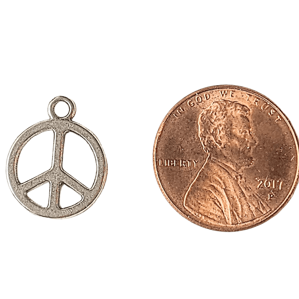 Silver Peace Sign Charm