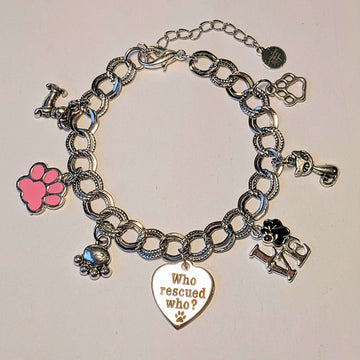 Silver Double Textured Link Charm Bracelet Base - D.I.Y. - BUILD YOUR CHARM BRACELET!