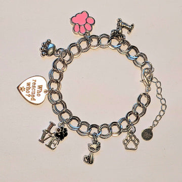 Silver Double Textured Link Charm Bracelet Base - D.I.Y. - BUILD YOUR CHARM BRACELET!