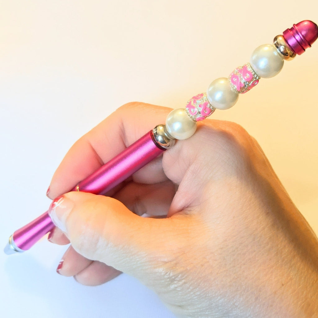 Crystal Gift Pen, Charmed Gift Pen, Crystal Pen, Beaded Pen,Gift for her Breast Cancer Awareness