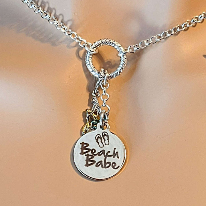 Beach Babe Mermaid Charm Keeper Necklace - 18-24 inch