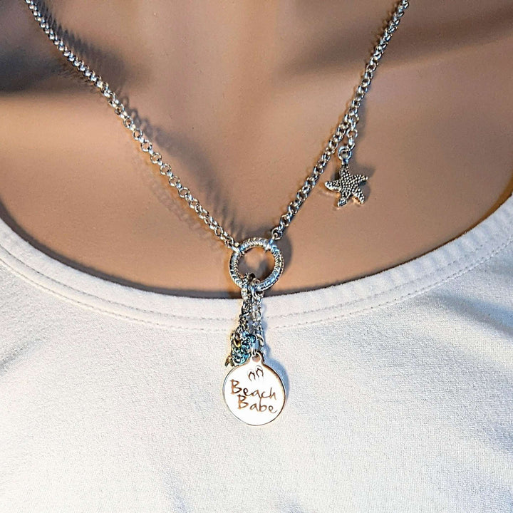 Beach Babe Mermaid Charm Keeper Necklace - 18-24 inch