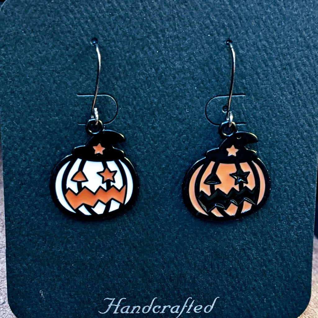 Mismatched Jack-O-Lantern Halloween Earrings I