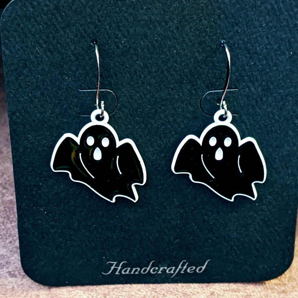 Black Ghost Halloween Earrings 11