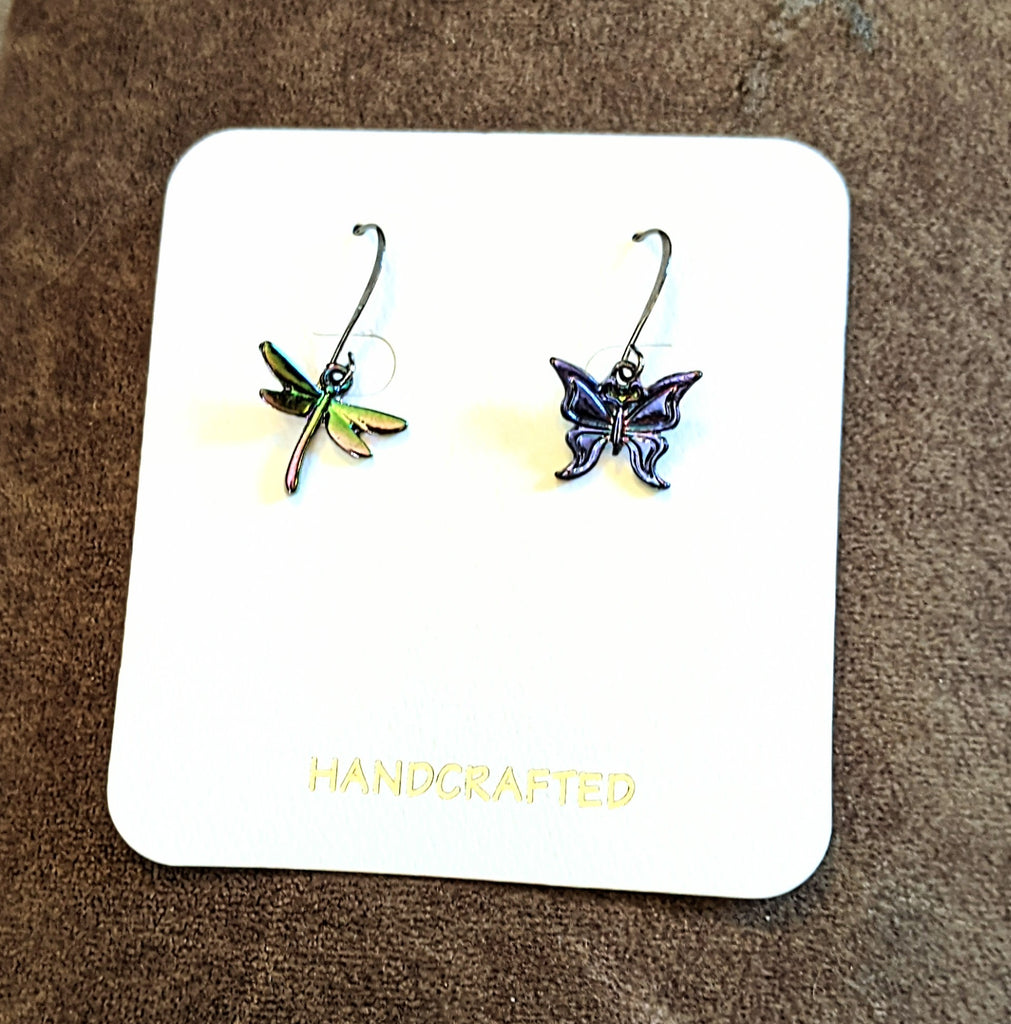 Mismatched Dragonfly/Butterfly Earrings