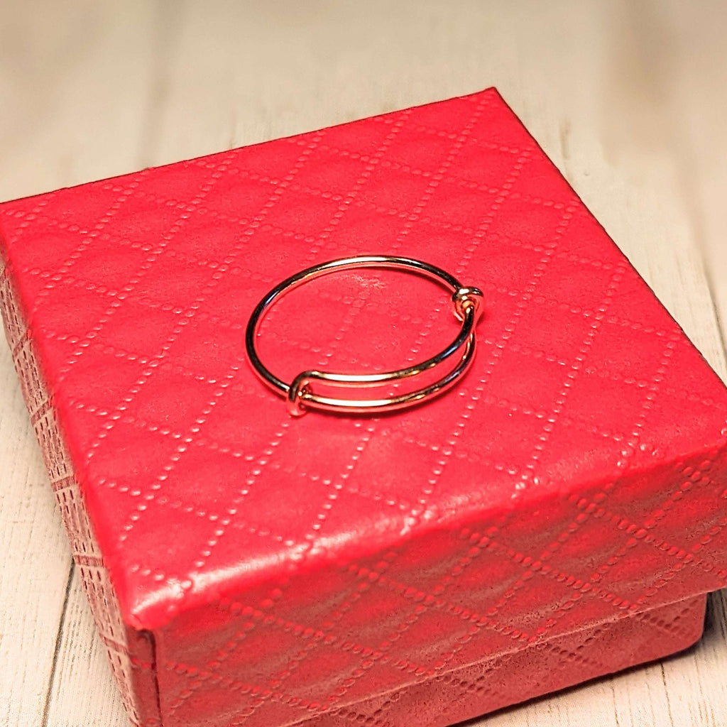 DESIGN YOUR Charm Ring, Adjustable Rose-Gold Filled charm dangle ring