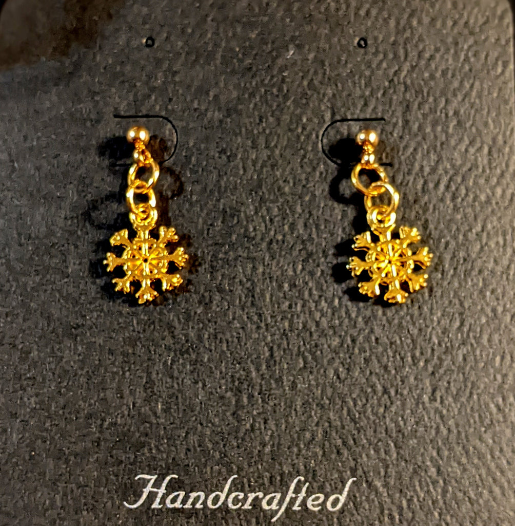 Tiny Gold Snowflake Post Earrings