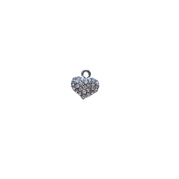 Silver CZ Heart Charm