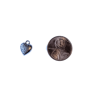 Silver Cracked Heart Charm