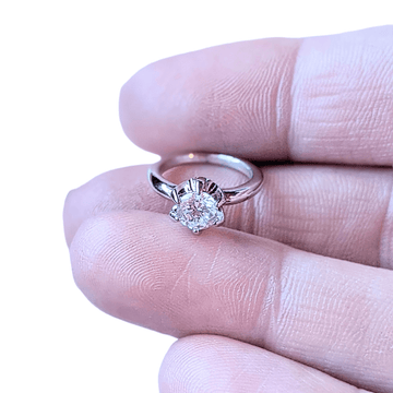 Silver CZ Mini Solitaire Ring Charm