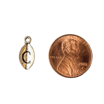 Silver Leaf Initial Charm - Letter C