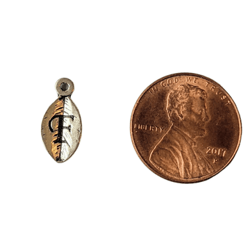 Silver Leaf Initial Charm - Letter F