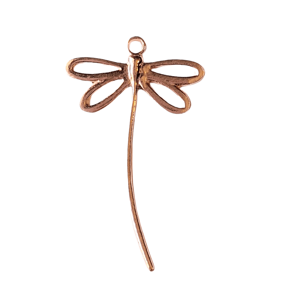 Rose Gold Long Tail Dragonfly Pendant