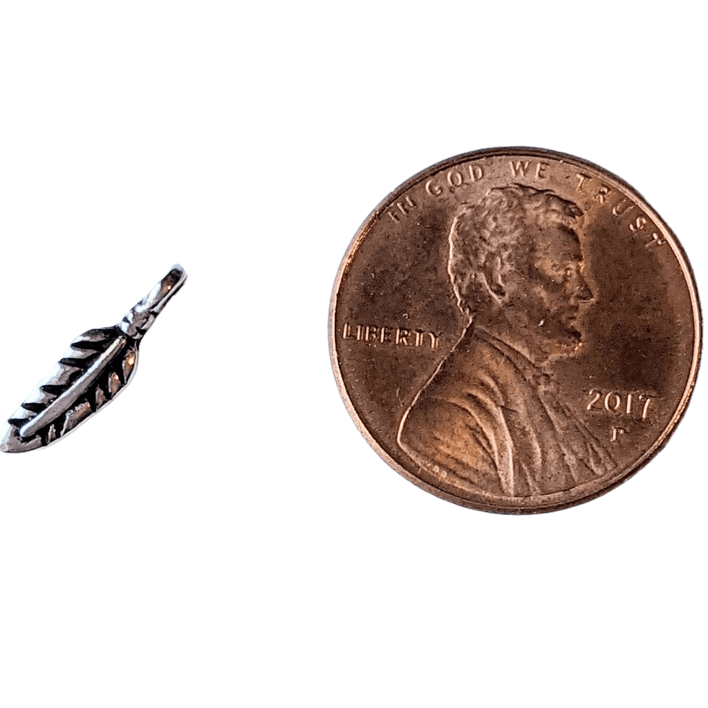 Silver Tiny Feather Charm
