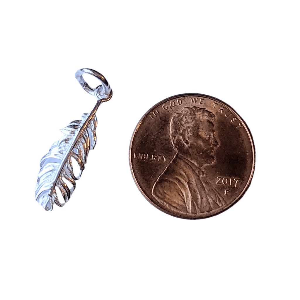 Silver Fancy Feather Charm