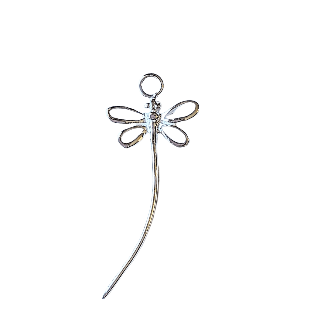 Silver Long Tail Dragonfly Charm