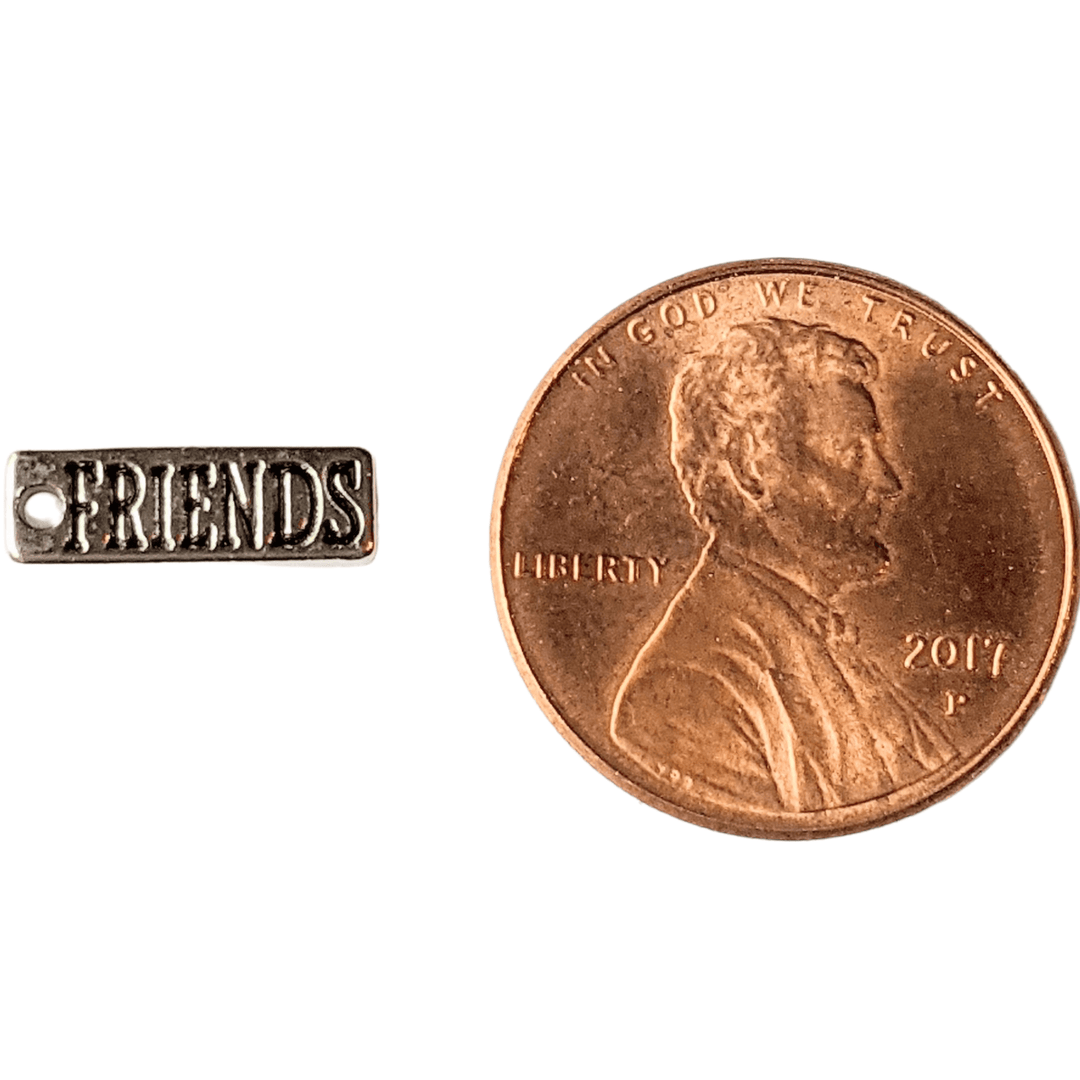 Silver Friends Tag Charm