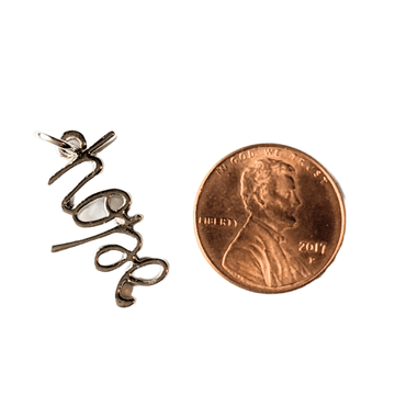 Silver Hope Script Charm