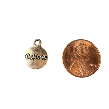Silver Believe Charm