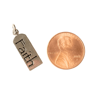 Silver Faith Tag Charm 2