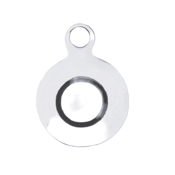 Silver Round Initial Charm - Letter O