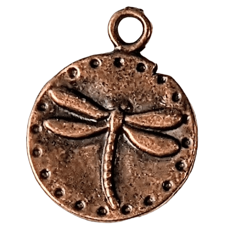 Antique Copper Dragonfly Charm V