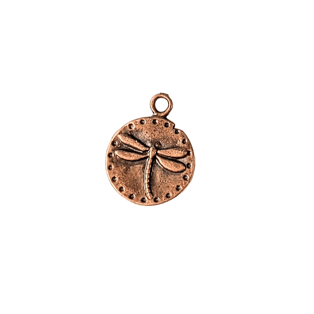 Antique Copper Dragonfly Charm V