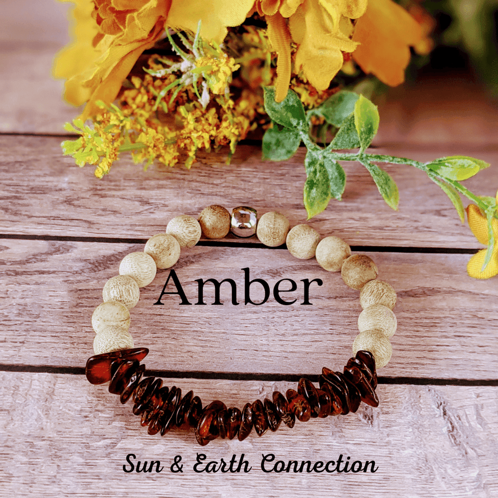Amber Gemstone Chip Diffuser Bracelet- Life Force Bracelet