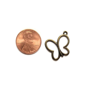 Antique Bronze Butterfly Cut-Out Charm