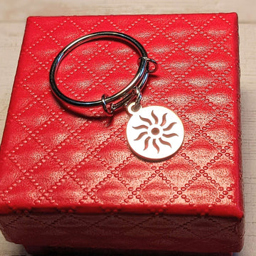 Aztec Sun Expandable Charm Ring