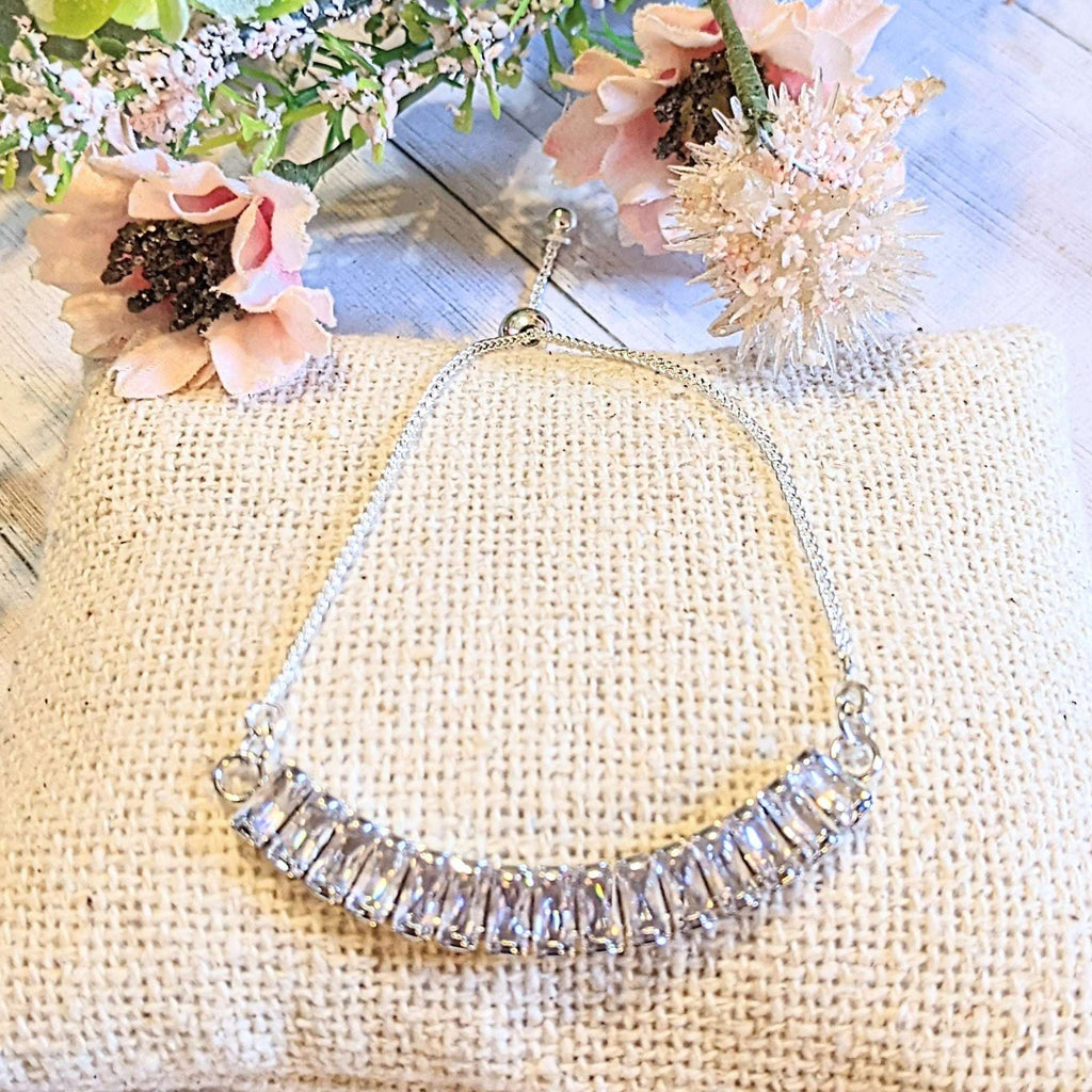 Baguette Tennis Bracelet, Sterling Silver Bolo Bracelet