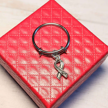 Cancer Awareness Expandable Charm Ring