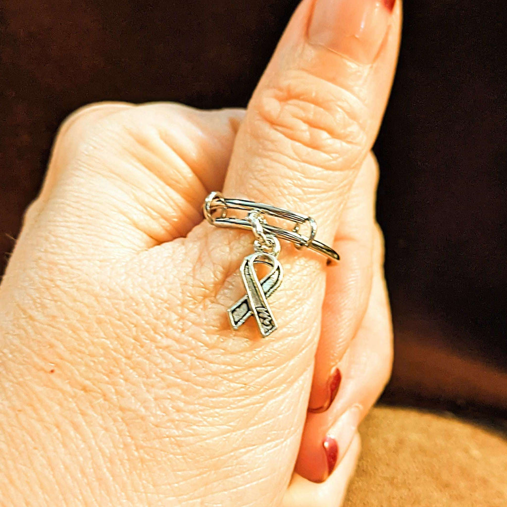 Cancer Awareness Expandable Charm Ring