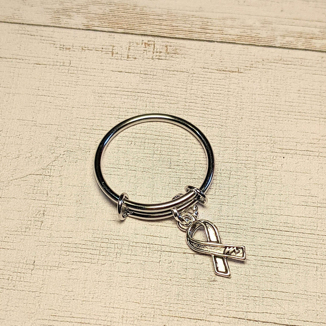 Cancer Awareness Expandable Charm Ring