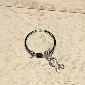 Cancer Awareness Expandable Charm Ring