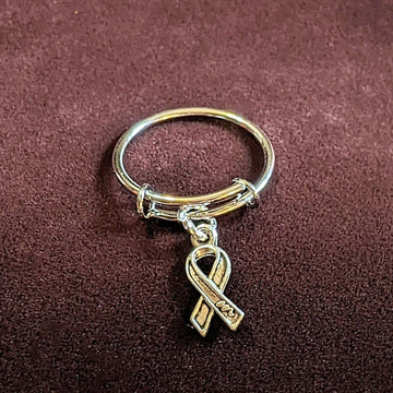 Cancer Awareness Expandable Charm Ring